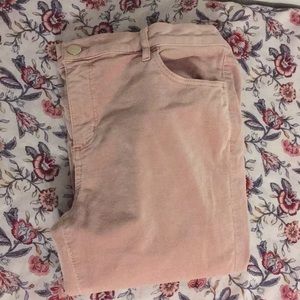 LOFT pink CORDS with destructed hem